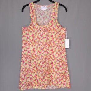 NWT GILNER FARRAR Women's Long Tunic Tank Top Floral‎ Abstract No Size Tag SMALL